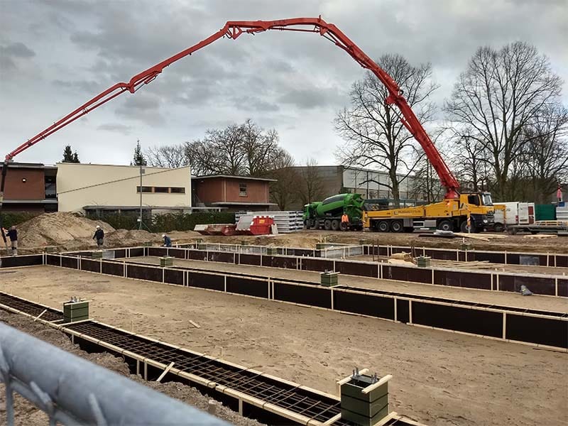 Bouw Bijenkorf: voorbereiding vloeren